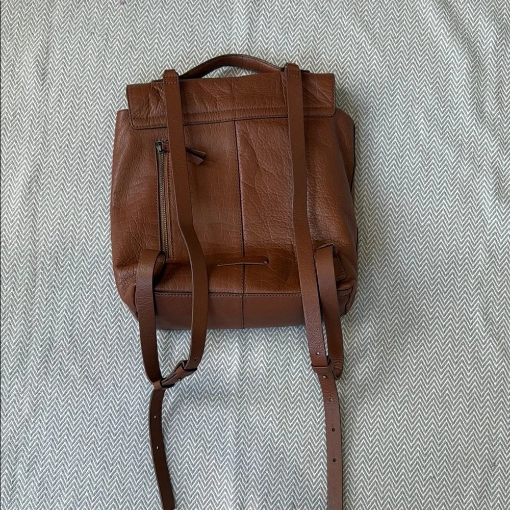 Lucky Genuine Leather Cognac Messenger Backpack